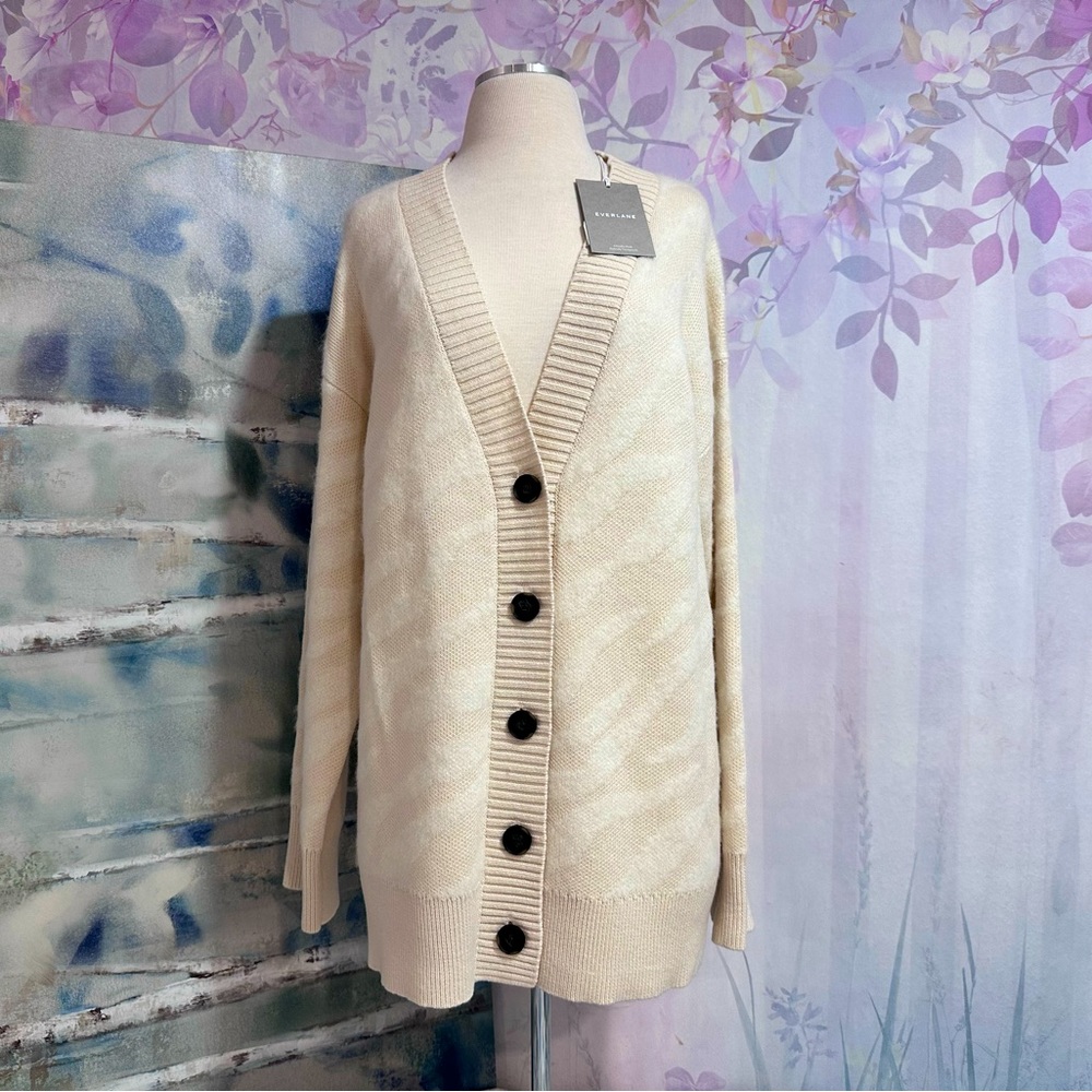 Everlane Wool & Cotton Blend Oversized Cardigan Size L